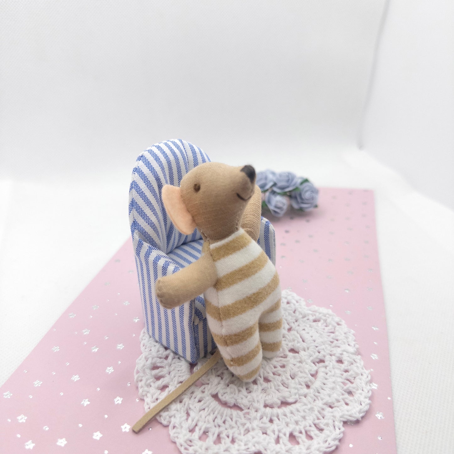 Beige Striped Baby Mouse