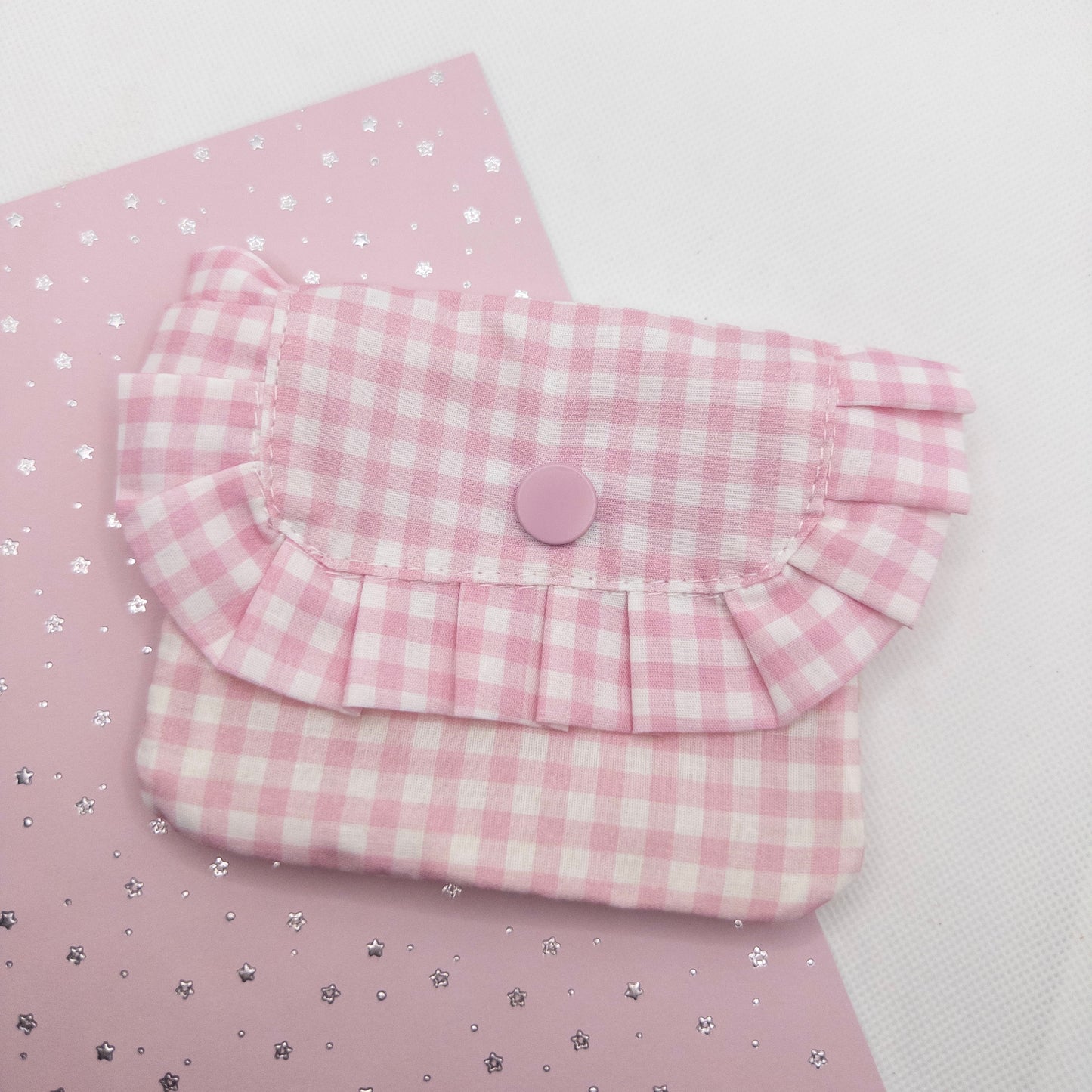 Mouse in a Pouch - Pink Gingham