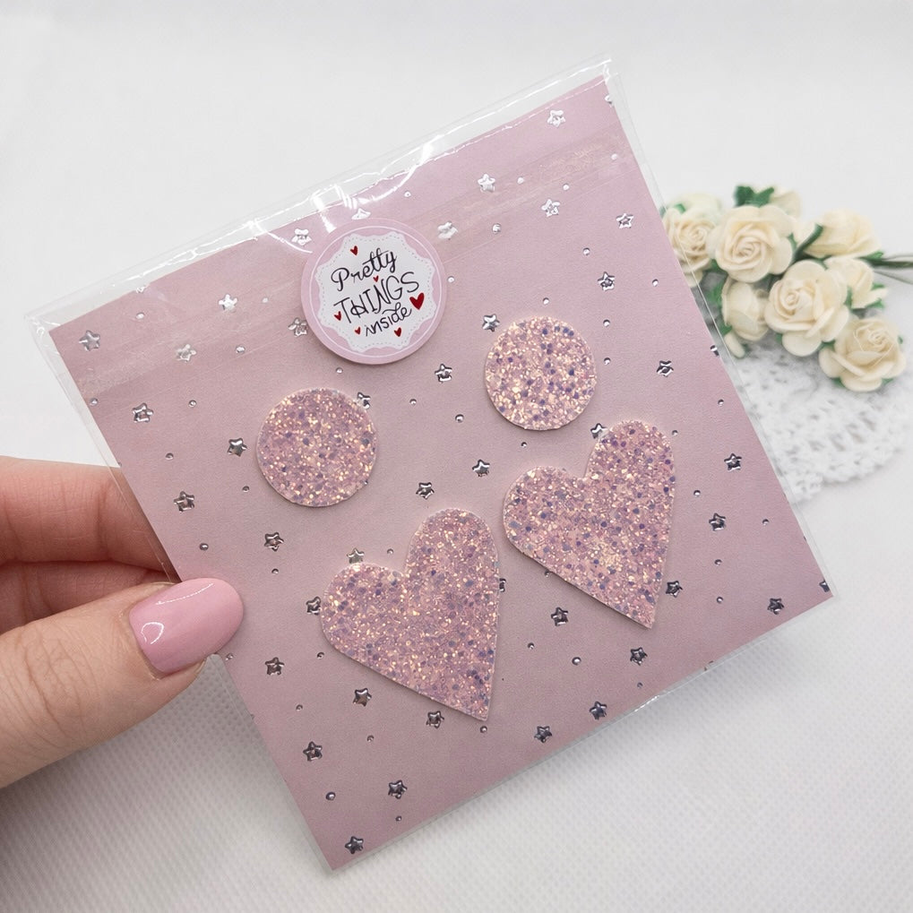 Handmade Miniature Placemat Set - Glittery Pink