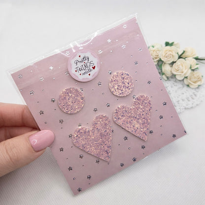 Handmade Miniature Placemat Set - Glittery Pink