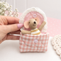 Mouse in a Pouch - Pink & Beige