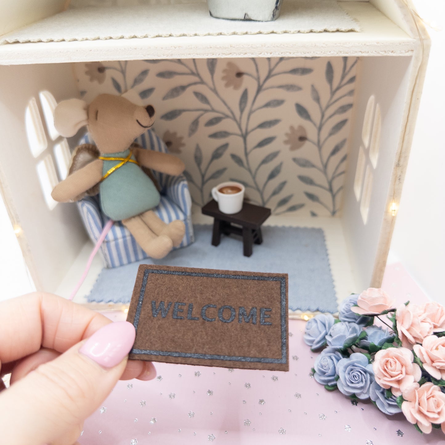 Miniature Welcome door mat
