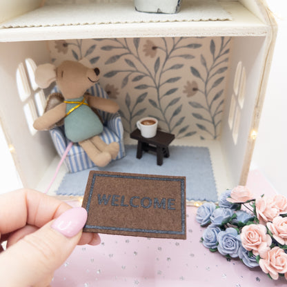 Miniature Welcome door mat