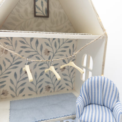 3x Miniature Wooden Clothes Hangers