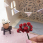 Mini bouquet of red Mulberry paper roses x3