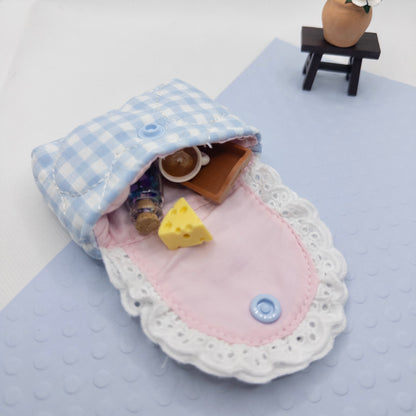 Miniature Travel Pouch - Blue Gingham