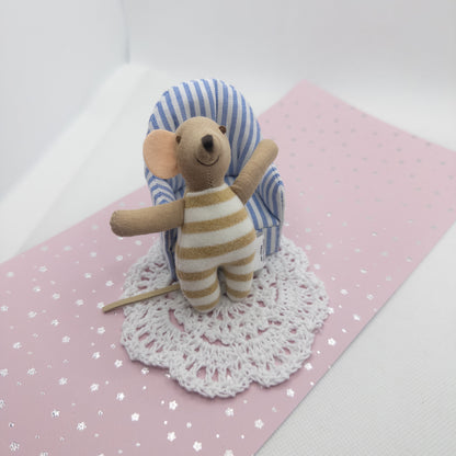 Beige Striped Baby Mouse