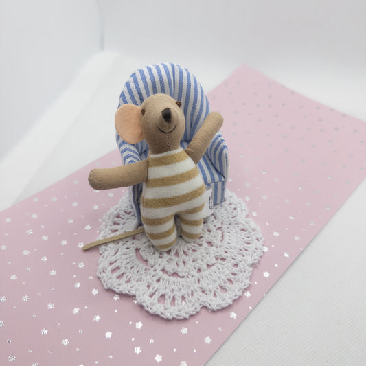 Beige Striped Baby Mouse