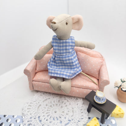 Matilda Mouse Wearing Blue Gingham Dress
