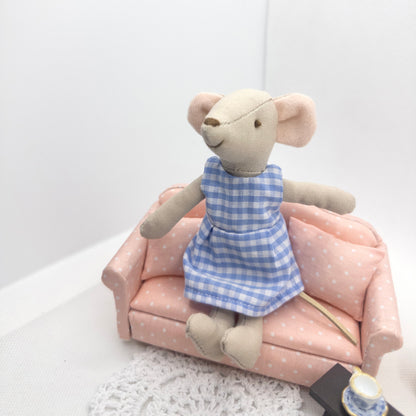 Matilda Mouse Wearing Blue Gingham Dress