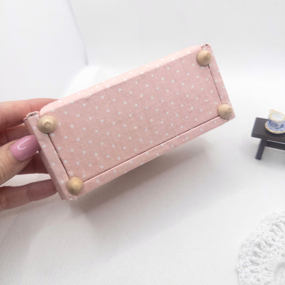 Pink Polka Dot Miniature Sofa
