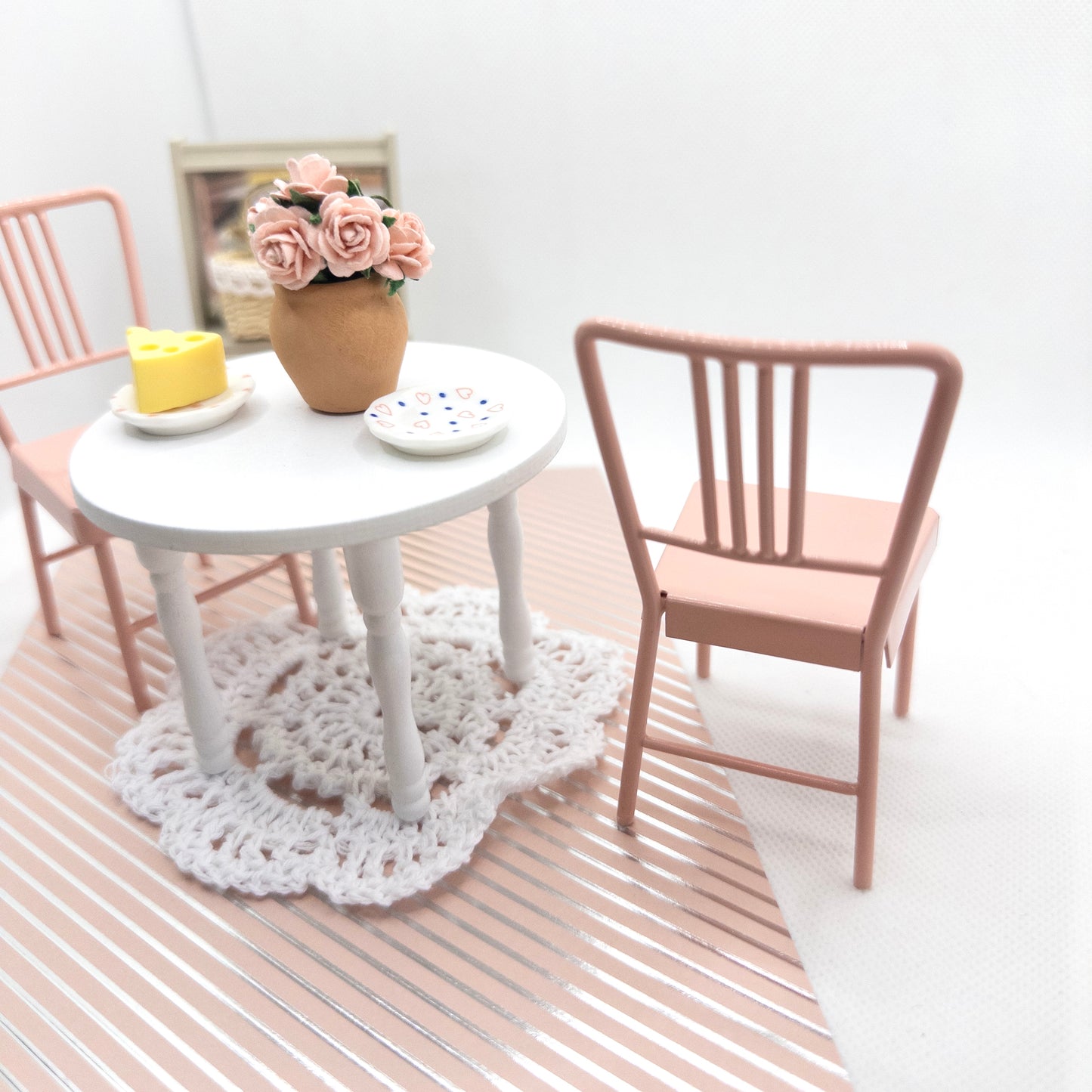 Dusky Pink Metal Dining Chair