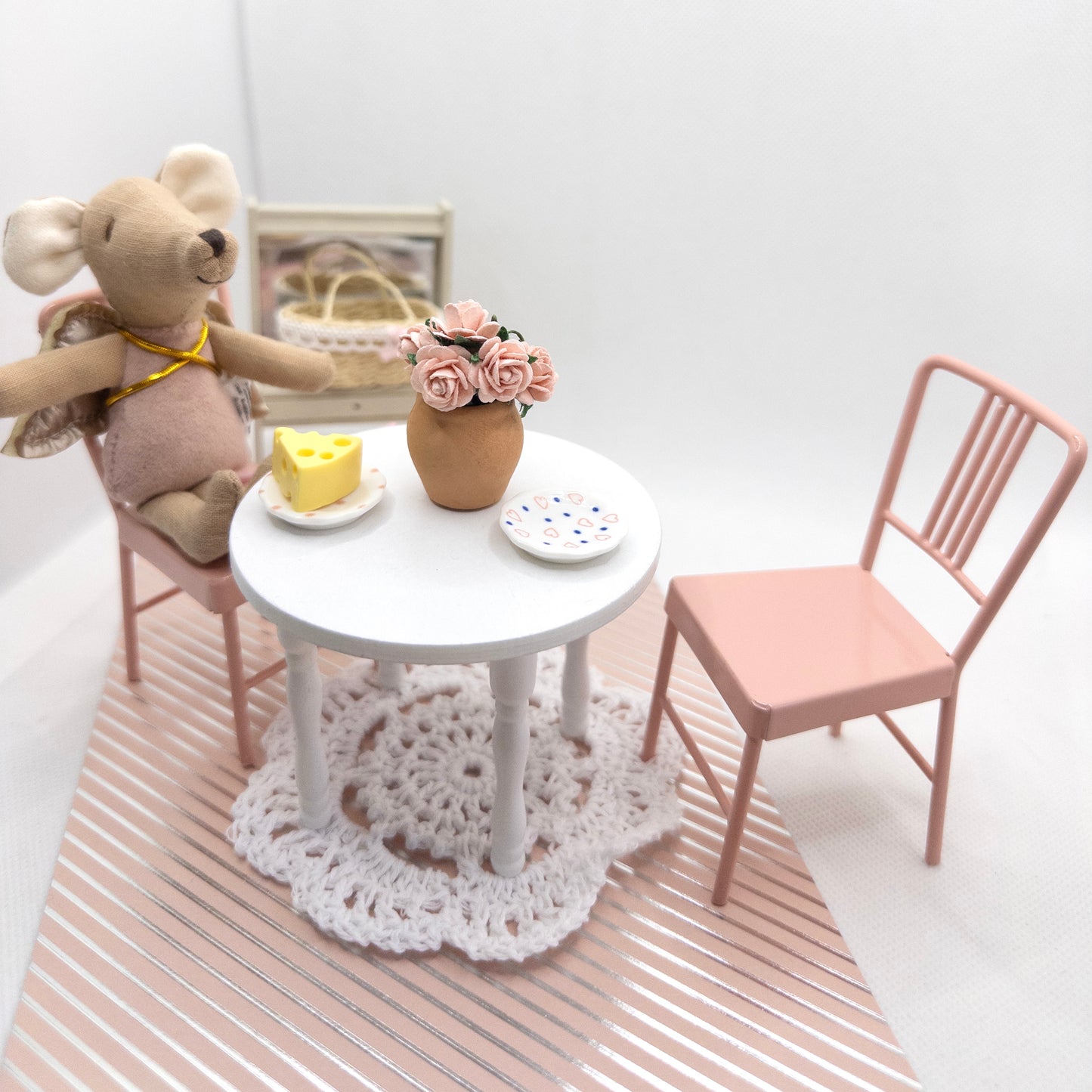 Dusky Pink Metal Dining Chair