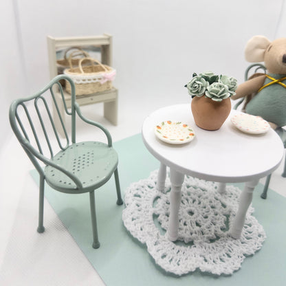 Miniature Mint Green Metal Chair