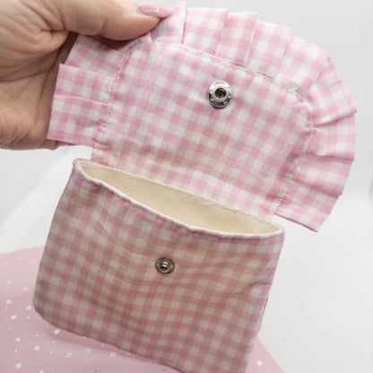 Mouse in a Pouch - Pink Gingham