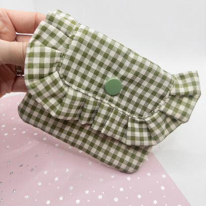 Mouse in a Pouch - Green Gingham