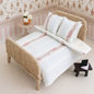 The Attic Rattan Bed & Bedding Set - Floral & Oak